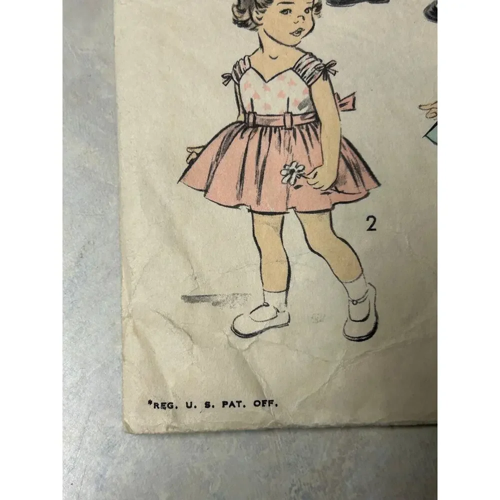 Vintage 1950's Advance Pattern #6409 Girls Full Skirted Dress Size‎ 6 HTF